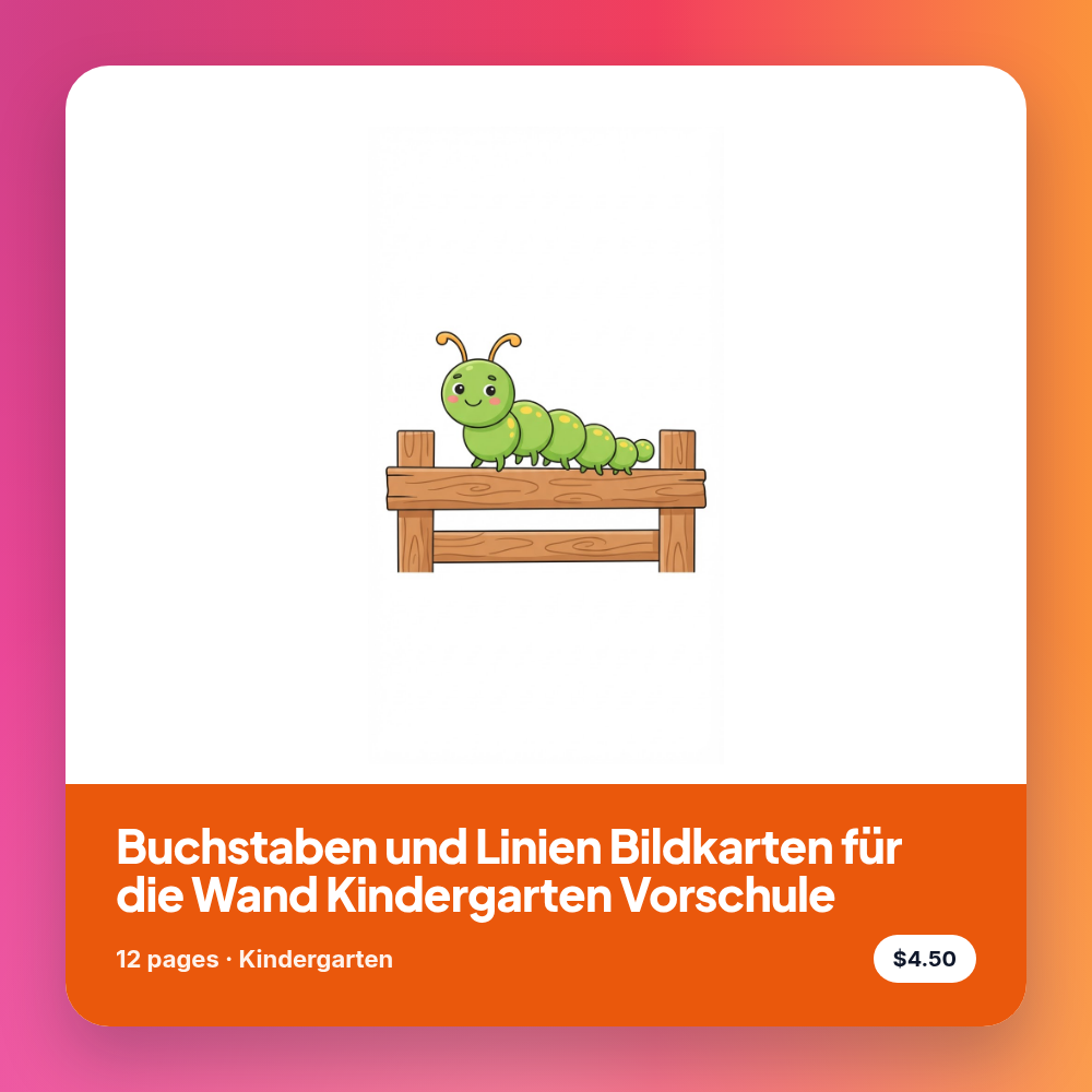 Buchstaben und Linien Bildkarten für die Wand Kindergarten Vorschule