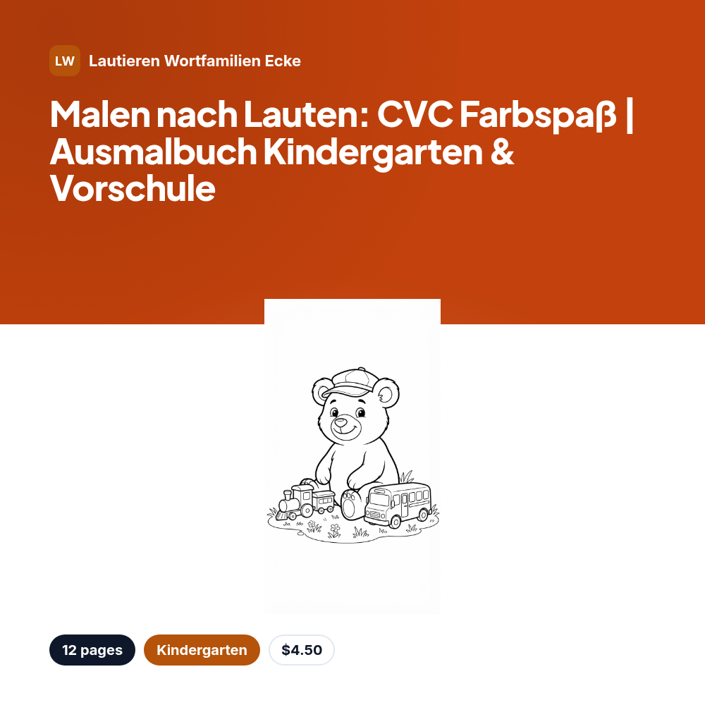 Malen nach Lauten: CVC Farbspaß | Ausmalbuch Kindergarten & Vorschule