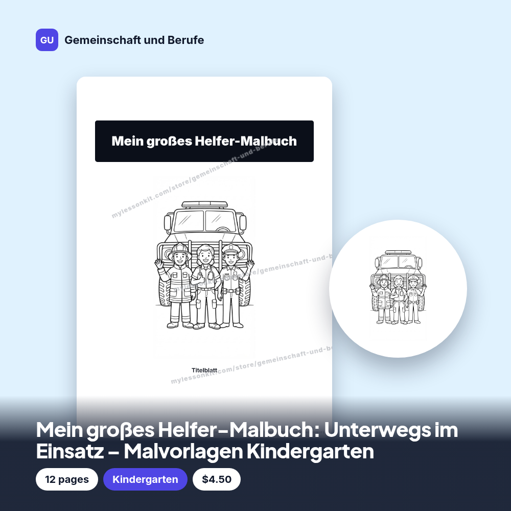 Mein großes Helfer-Malbuch: Unterwegs im Einsatz – Malvorlagen Kindergarten