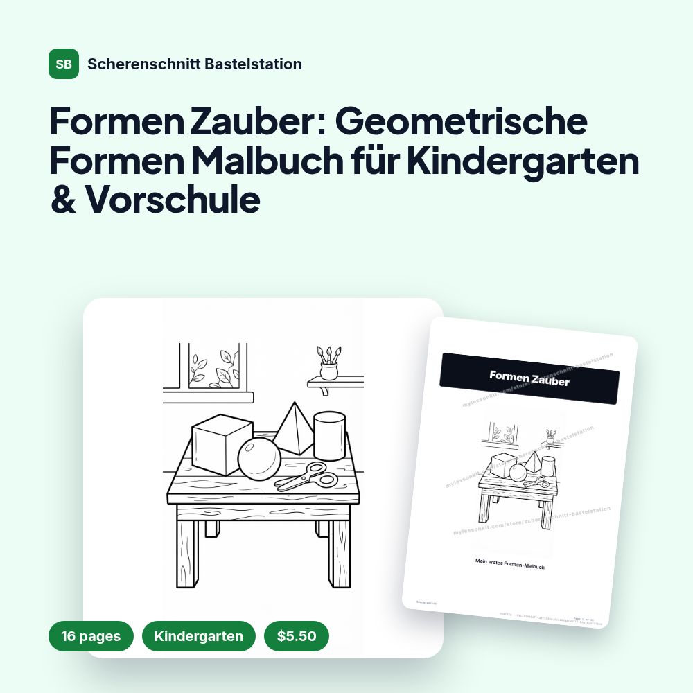 Formen Zauber: Geometrische Formen Malbuch für Kindergarten & Vorschule