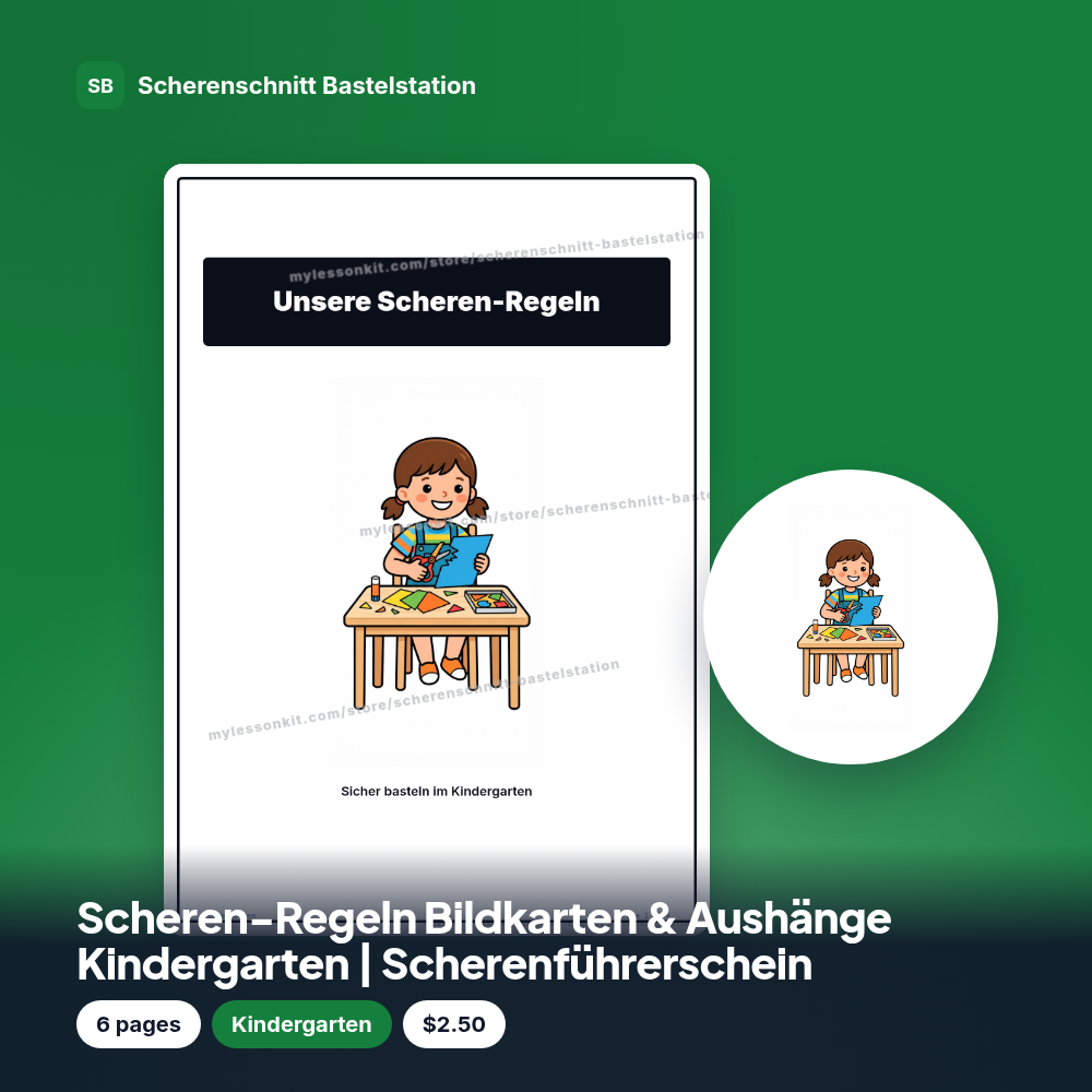 Scheren-Regeln Bildkarten & Aushänge Kindergarten | Scherenführerschein