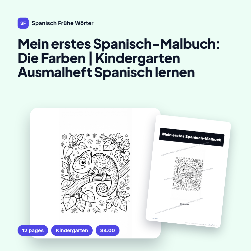Mein erstes Spanisch-Malbuch: Die Farben | Kindergarten Ausmalheft Spanisch lernen
