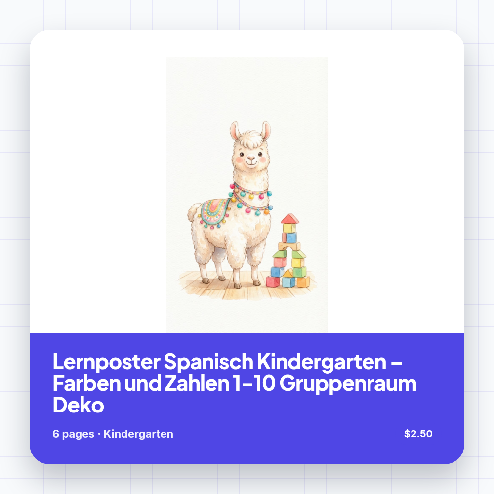 Lernposter Spanisch Kindergarten – Farben und Zahlen 1-10 Gruppenraum Deko