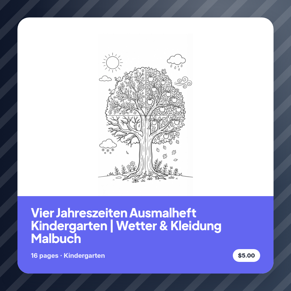 Vier Jahreszeiten Ausmalheft Kindergarten | Wetter & Kleidung Malbuch