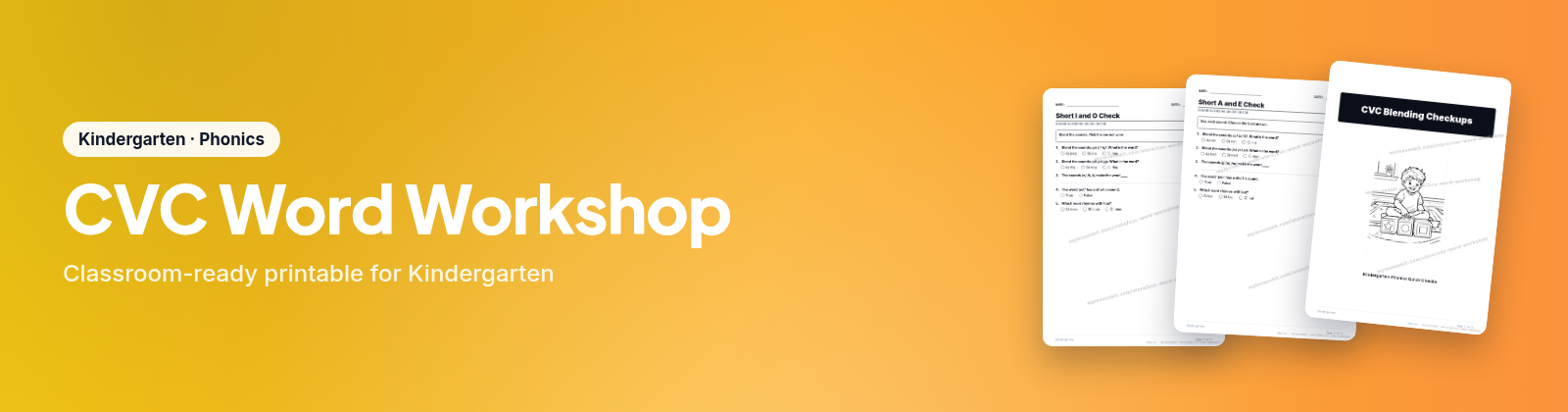 CVC Word Workshop store cover