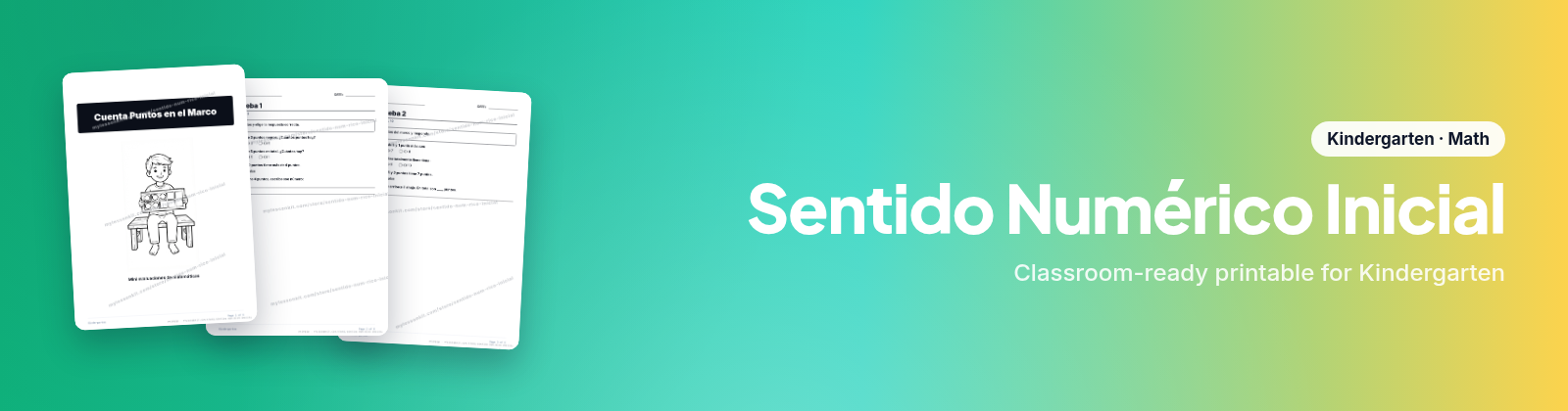 Sentido Numérico Inicial store cover