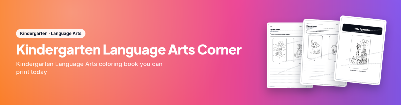 Kindergarten Language Arts Corner store cover